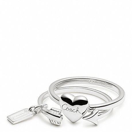 COACH STERLING HEART AND ARROW RING SET -  - f96553