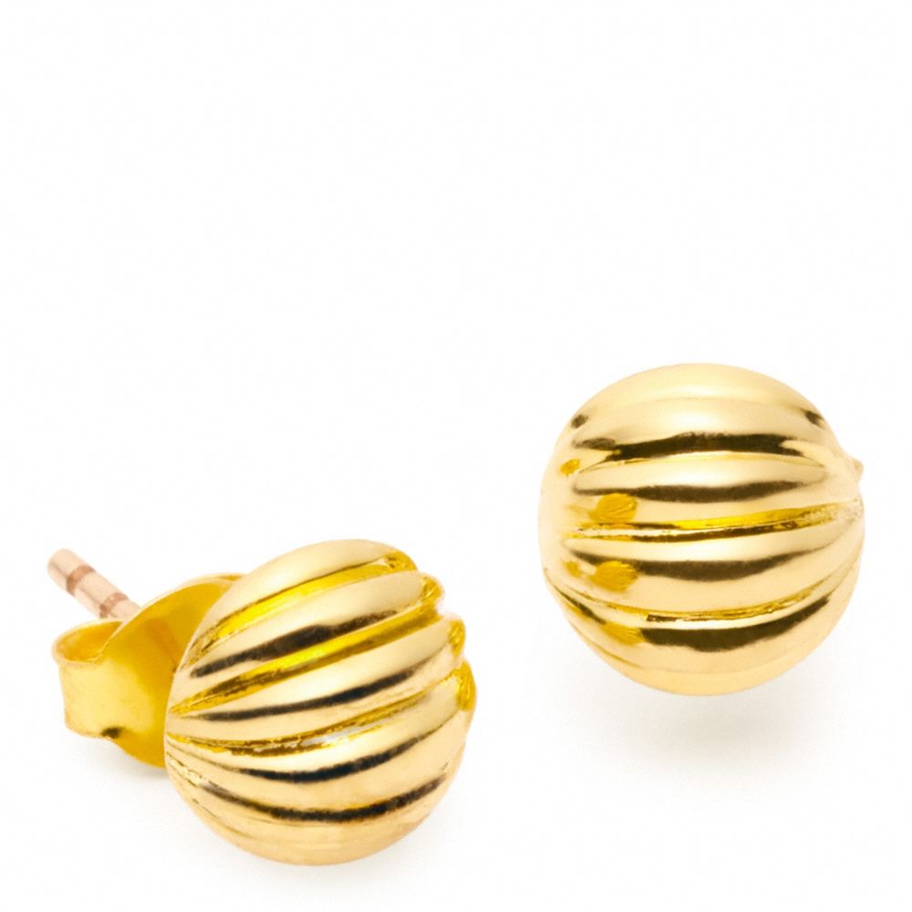 RIBBED STUD EARRINGS - COACH f96694 - 20053