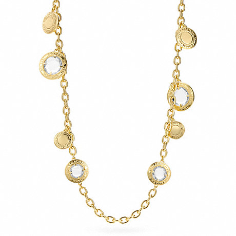 COACH MULTI GLASS STATION NECKLACE - GOLD/CLEAR - f96695