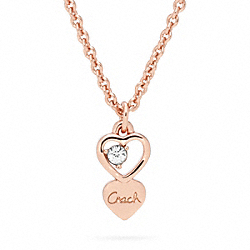 COACH OPEN HEART STONE NECKLACE - ONE COLOR - F96722