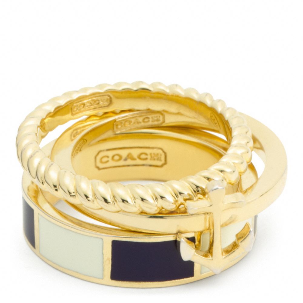 ANCHOR STRIPE STACKING RING - COACH f96755 - 19132