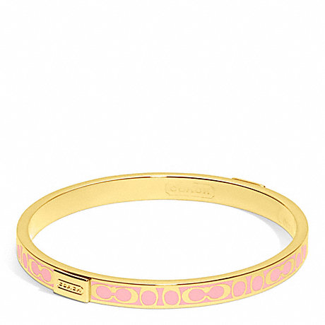 COACH THIN SIGNATURE BANGLE - GOLD/PINK TULLE - f96857