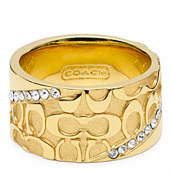 COACH HALF SIGNATURE PAVE BAND RING - ONE COLOR - F96860