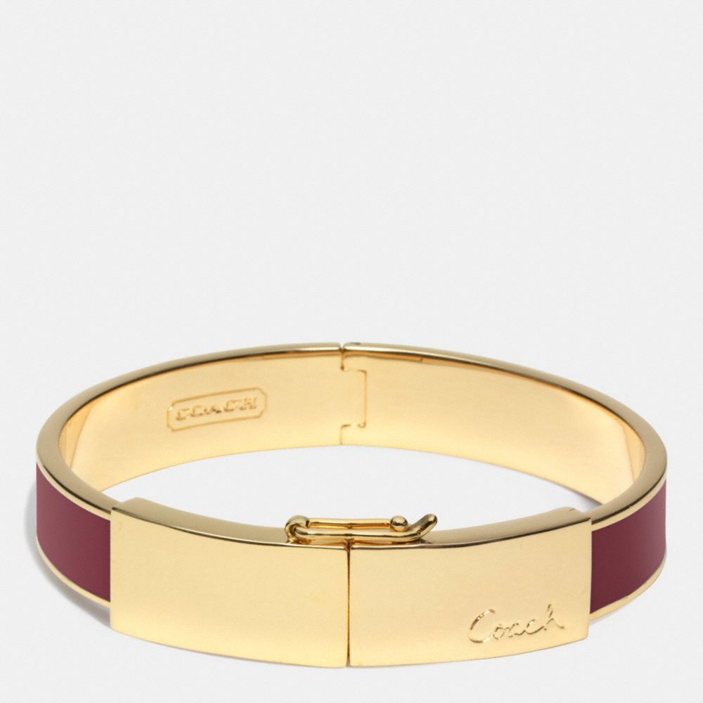 HALF INCH THIN HINGED LOZENGE BANGLE - COACH f96908 - BRASS/BRICK