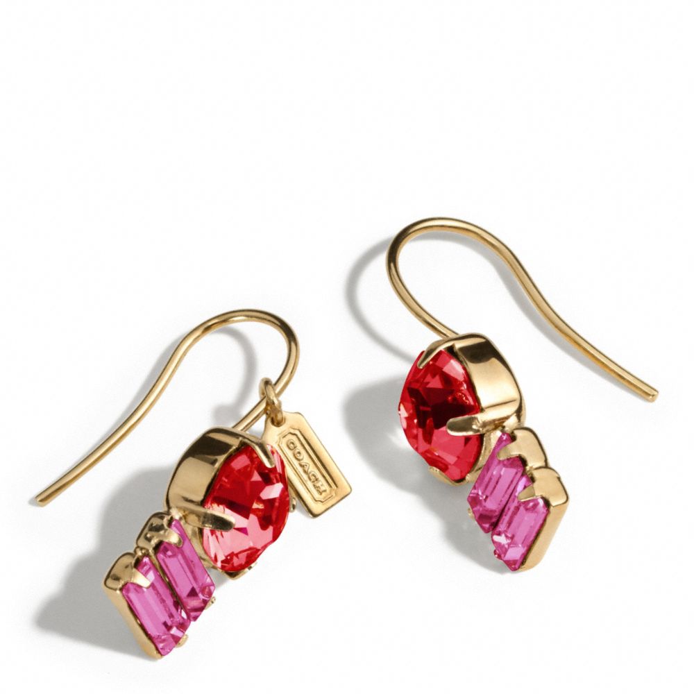 COACH DOUBLE DROP STONE EARRINGS - ONE COLOR - F96986