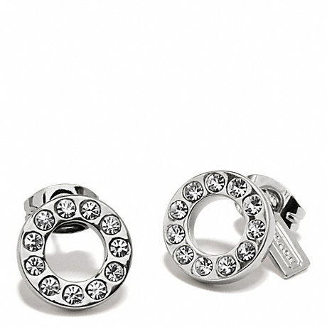 COACH PAVE STUD EARRING - SILVER/SILVER - f99734