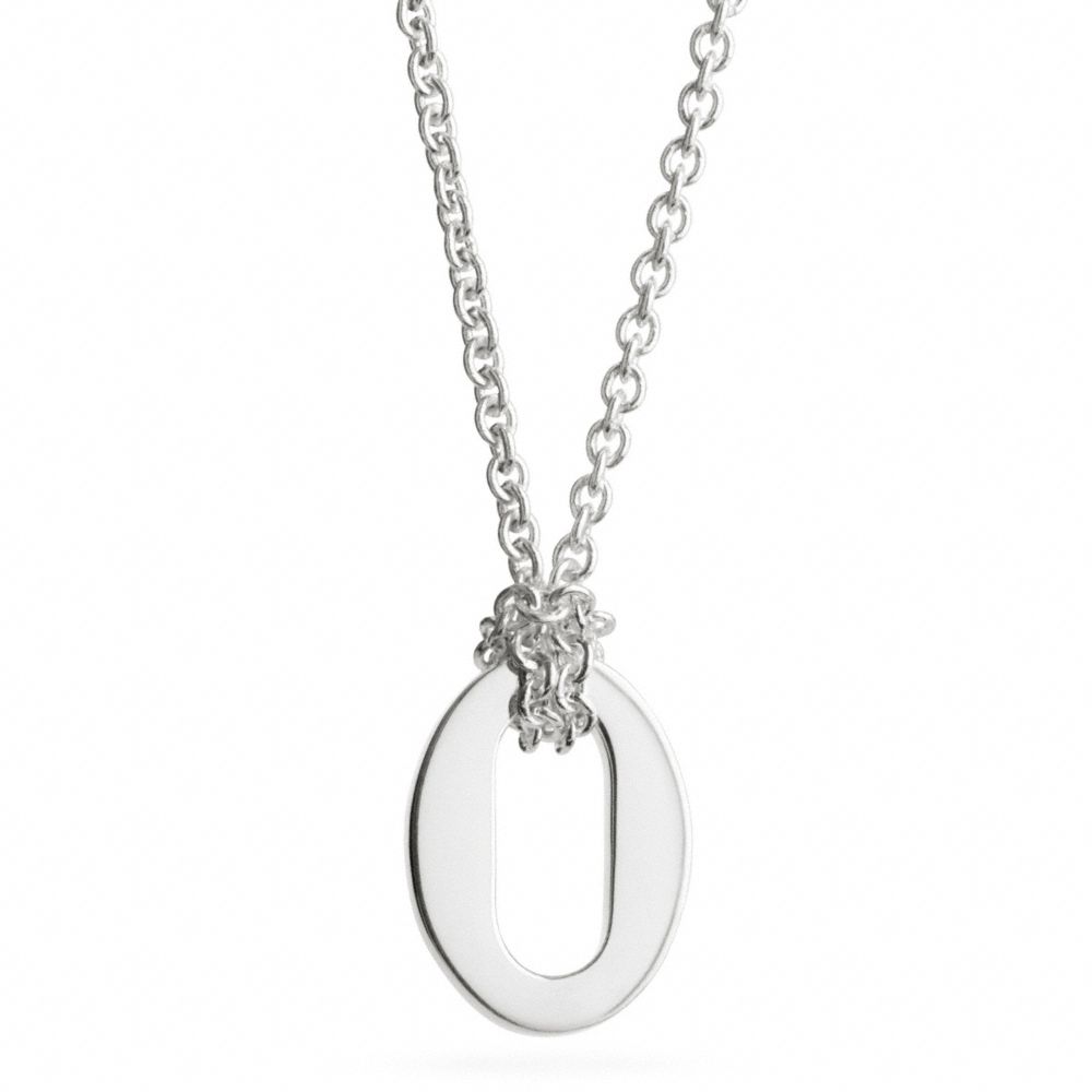 STERLING OVAL PENDANT NECKLACE - COACH f99776 -  SILVER/SILVER