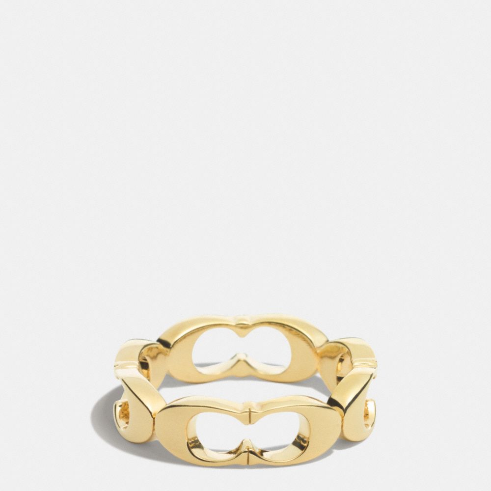 SIGNATURE C LINK RING - COACH f99861 - GOLD