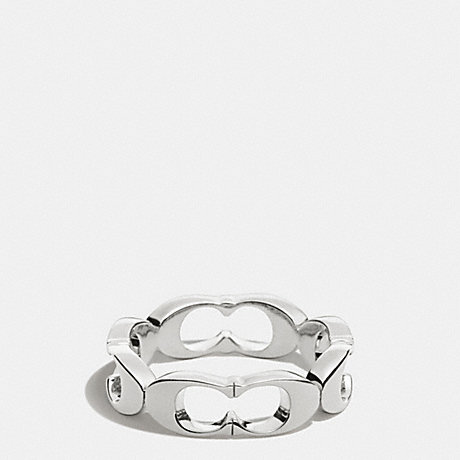 COACH SIGNATURE C LINK RING - SILVER - f99861