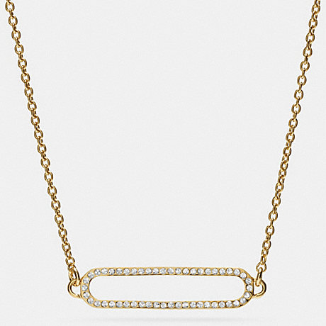 COACH PAVE ID SHORT NECKLACE - GOLD/CLEAR - f99885