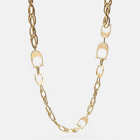 COACH MIXED SIGNATURE C CHAIN LONG NECKLACE - GOLD - f99960