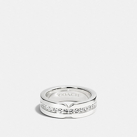 COACH PAVE ID BAND RING - SILVER/SILVER - f99962