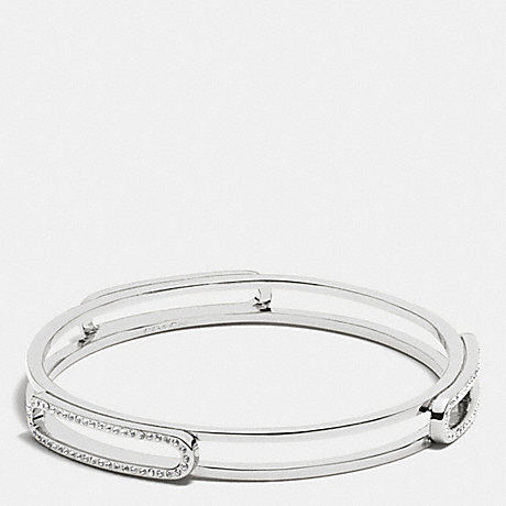 COACH PAVE ID BANGLE - SILVER/CLEAR - f99968
