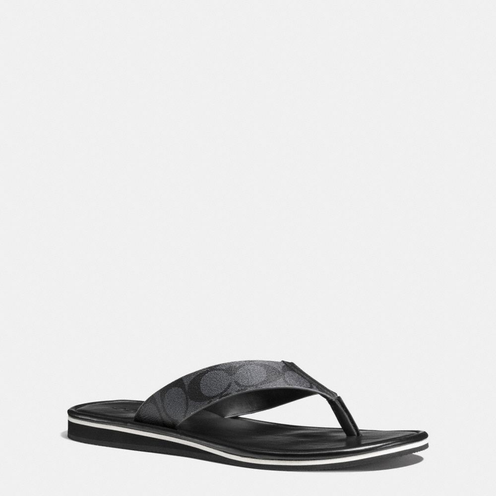 ROCKAWAY SIGNATURE FLIP FLOP - COACH fg1725 - BLACK/CHARCOAL