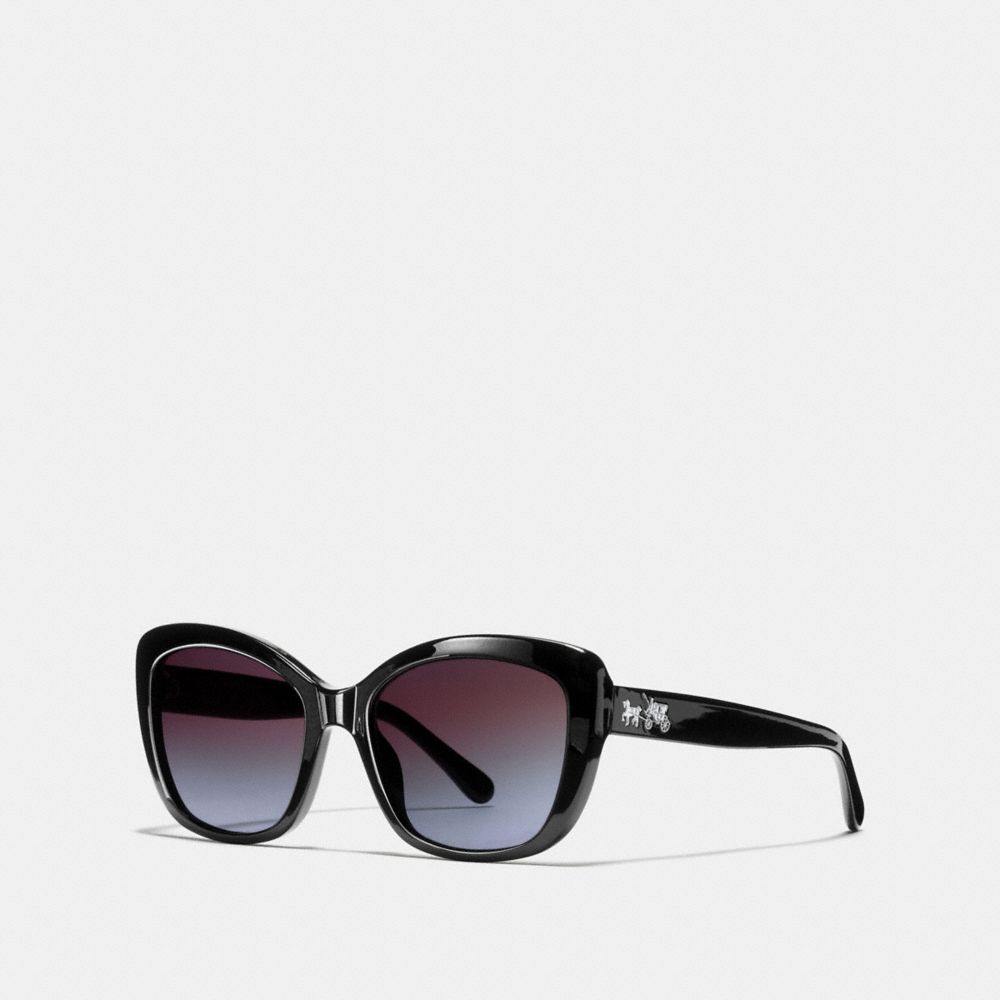 HORSE AND CARRIAGE SOFT SQUARE SUNGLASSES - COACH l1639 - BLACK