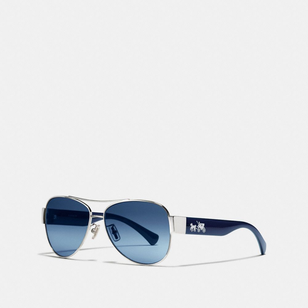 OLIVIA SUNGLASSES - COACH l944 - SILVER/NAVY