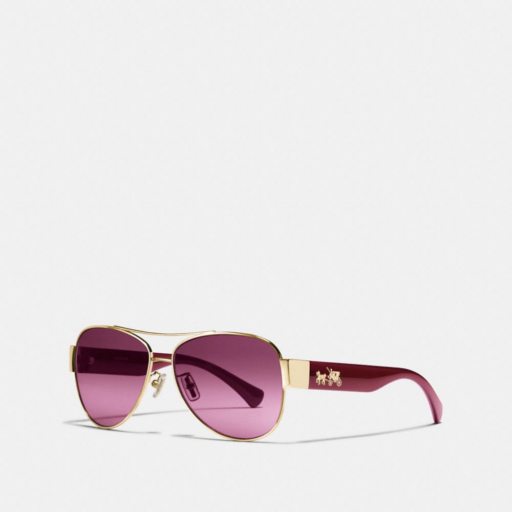 OLIVIA SUNGLASSES - COACH l944 - LIGHT GOLD/AUBERGINE