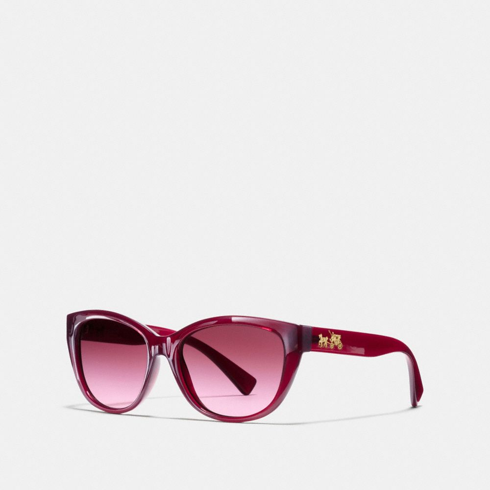 HORSE AND CARRIAGE CAT EYE SUNGLASSES - COACH l954 - AUBERGINE