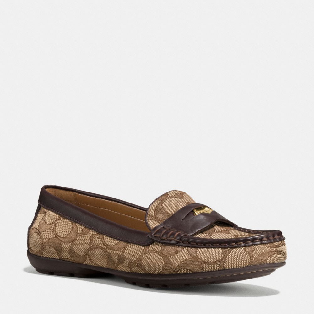 COACH PENNY LOAFER - COACH q8786 - KHAKI/CHESTNUT