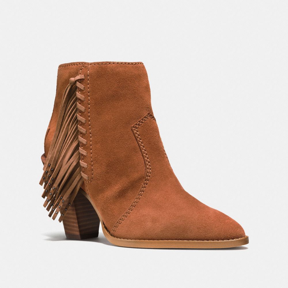 WESTYN FRINGE BOOTIE - COACH q8819 - SADDLE