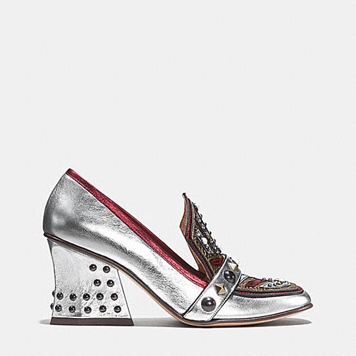 COACH Designer Flats | High Vamp Loafer With Shield