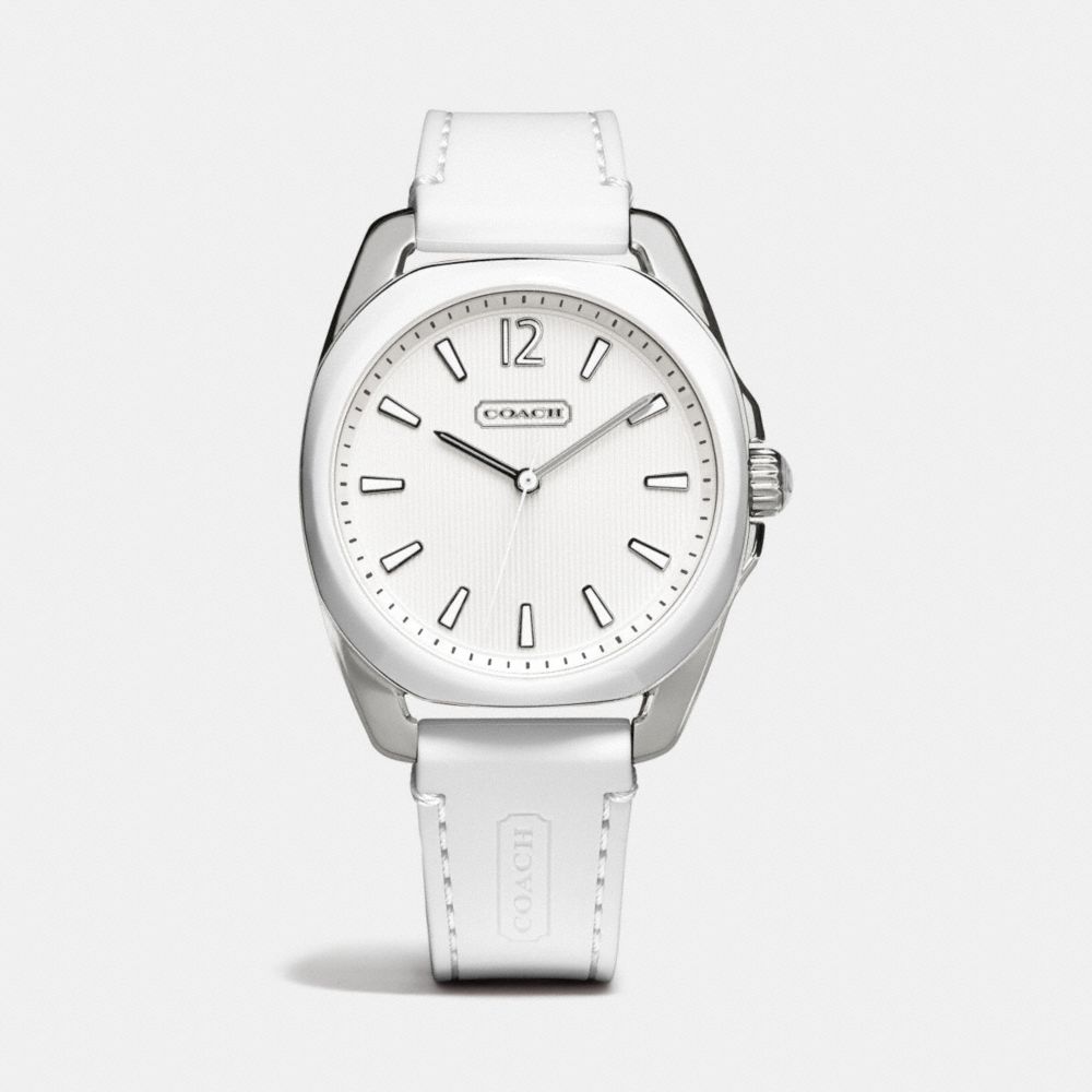 TEAGAN STAINLESS STEEL AND SILICON RUBBER STRAP WATCH - COACH w1244 -  WHITE