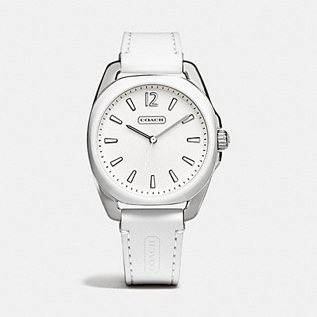 COACH TEAGAN STAINLESS STEEL AND SILICON RUBBER STRAP WATCH -  WHITE - w1244