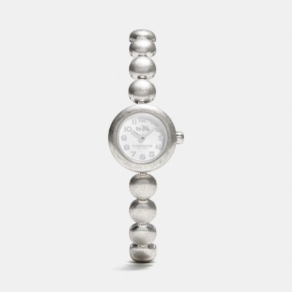 RIVET STAINLESS STEEL TUMBLED STUD BRACELET WATCH - COACH w1438 -  STERLING SILVER