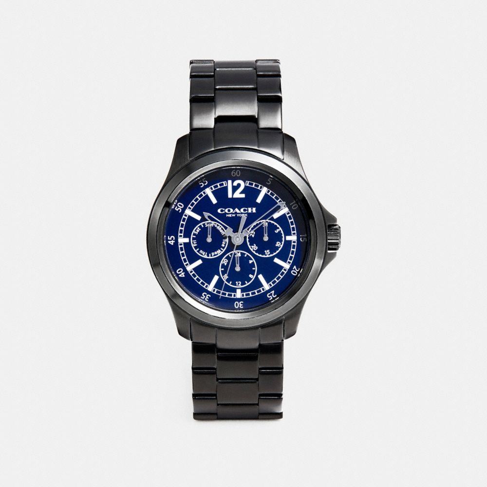 BARROW IONIZED PLATED MULTIFUNCTION BRACELET WATCH - COACH w5021 - NAVY