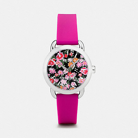 COACH LEX STAINLESS STEEL FLORAL RUBBER STRAP WATCH - PINK - w6215