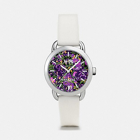COACH LEX STAINLESS STEEL FLORAL RUBBER STRAP WATCH - WHITE - w6215