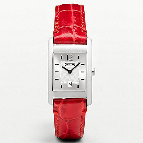 COACH CARLISLE STAINLESS STEEL STRAP WATCH - RED - w955