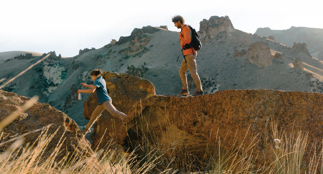 Image of a man and woman hiking