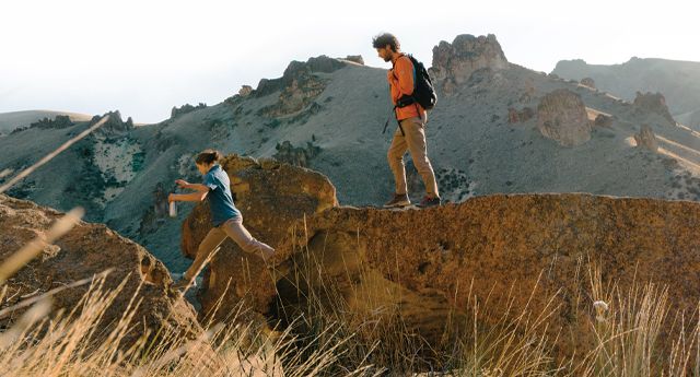 Image of a man and woman hiking