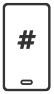 Icon of a phone with a hashtag on it