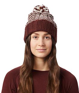 Womens Classic Striped Pom Pom Beanie