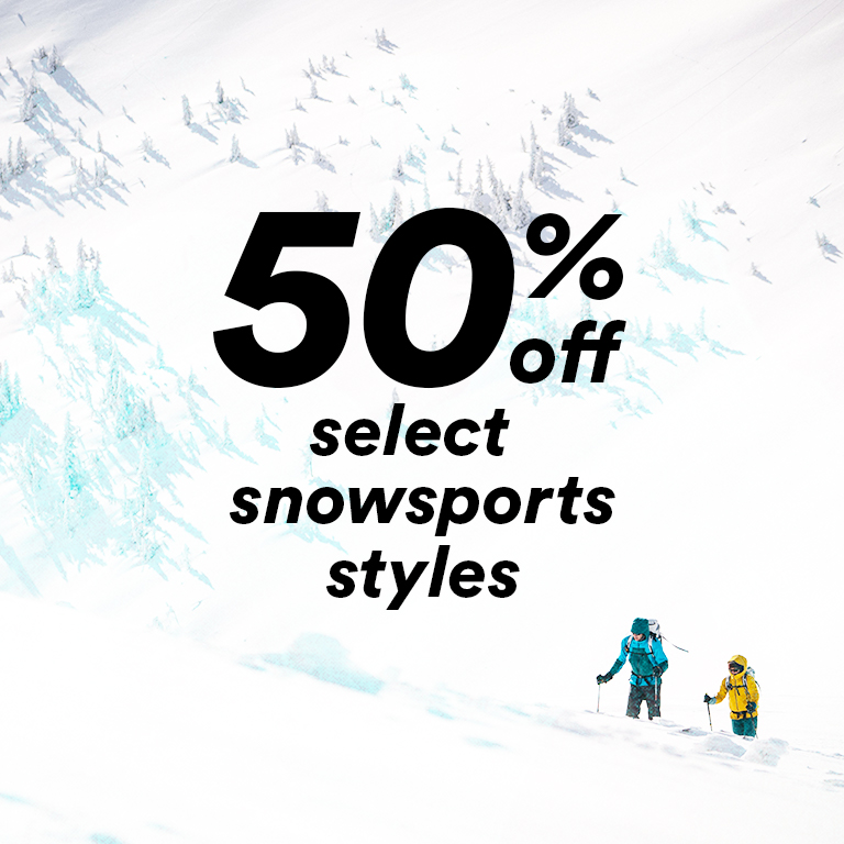 50% off select snowsports styles