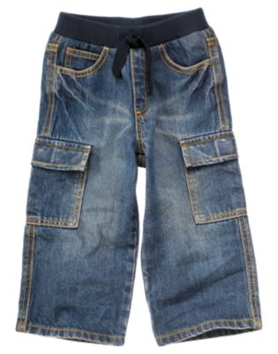 Pull-On Denim Cargo Pant