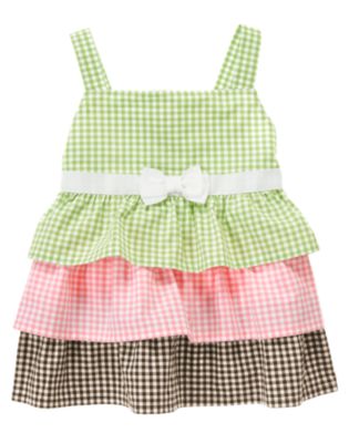Tiered Gingham Top