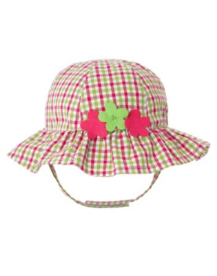 Flower Gingham Sunhat