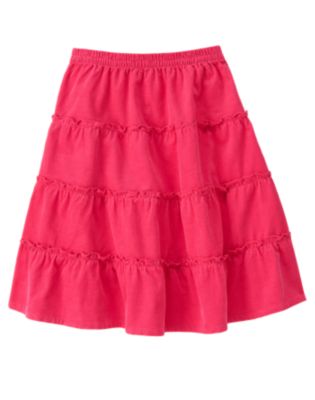 Tiered Corduroy Skirt