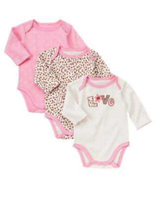 Flower Leopard Bodysuit 3-Pack