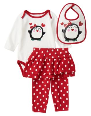 Penguin Bodysuit Bib 3-Piece Set