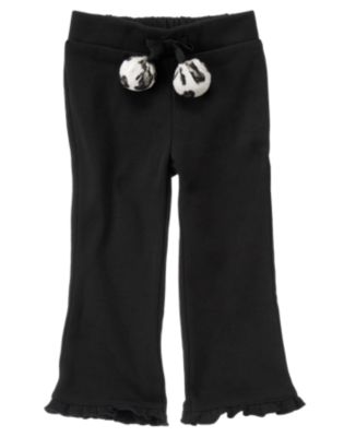 Leopard Pom Pom Fleece Pant