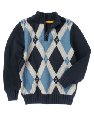 Argyle Half Zip Sweater