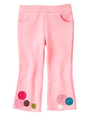 Dot Embroidered Fleece Pant