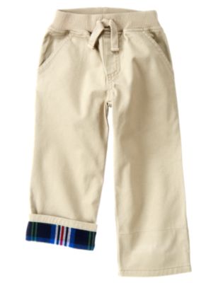 Plaid Flannel Cuffed Pull-On Pant