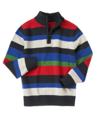 Stripe Half Zip Sweater