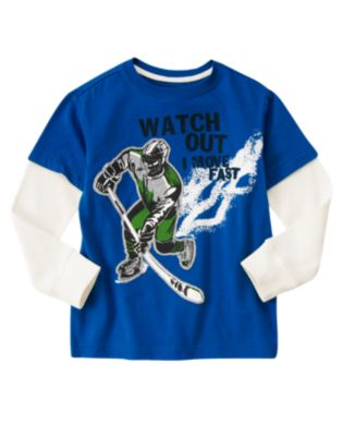 I Move Fast Hockey Double Sleeve Tee
