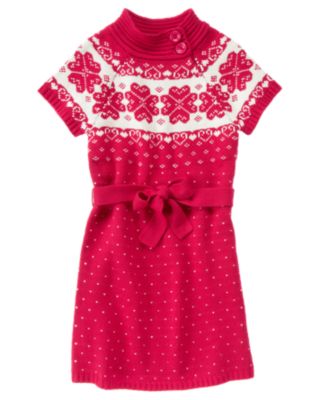 Fair Isle Belted Sweater Dress